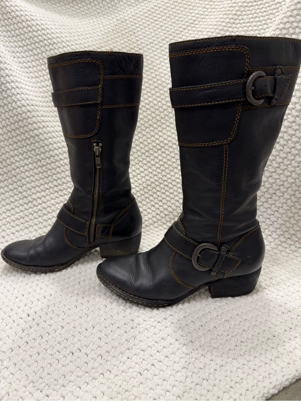 Born women’s Leather Mid-Calf Riding-Style Boots - Picture 2 of 8